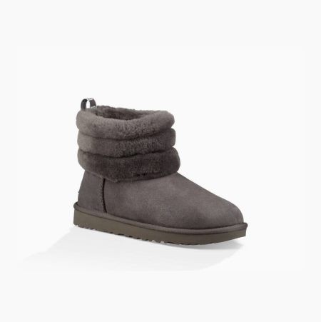 UGG Classic Mini Fluff Quilted - Boots Dame - Dyp Grå (NO-K017)